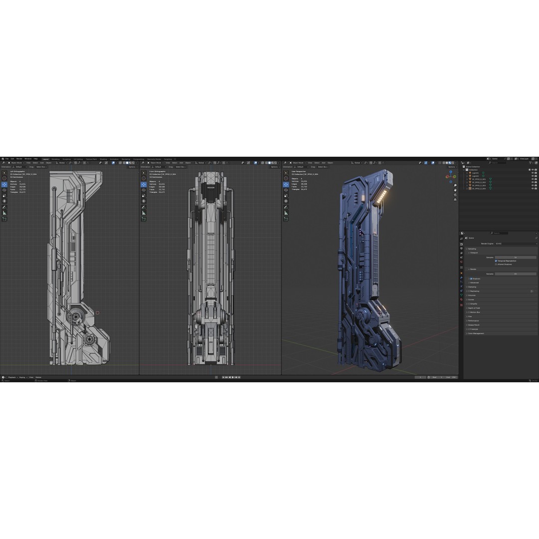Sci-Fi Parts Kit 3D Model – Low Poly PBR Asset, FBX & OBJ Formats - View 27