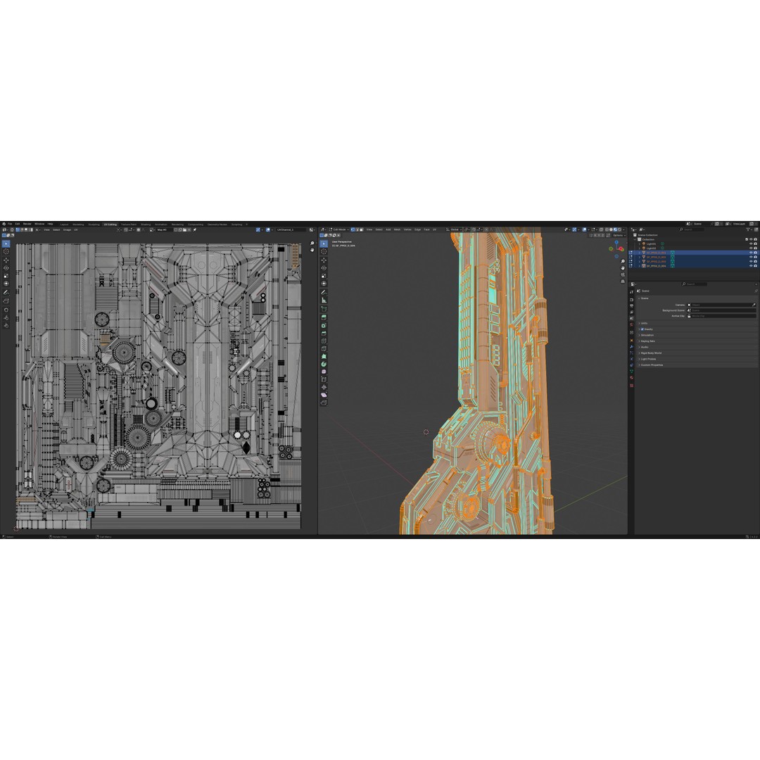 Sci-Fi Parts Kit 3D Model – Low Poly PBR Asset, FBX & OBJ Formats - View 28