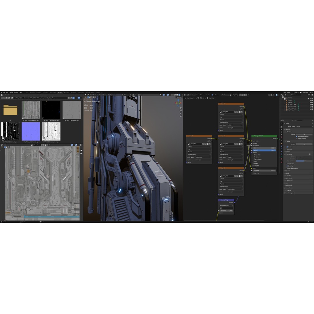 Sci-Fi Parts Kit 3D Model – Low Poly PBR Asset, FBX & OBJ Formats - View 29