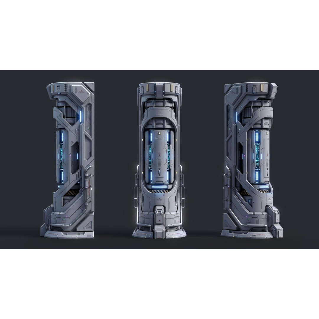 Sci-Fi Parts Kit 3D Model – Low Poly PBR Asset, FBX & OBJ Formats - View 30