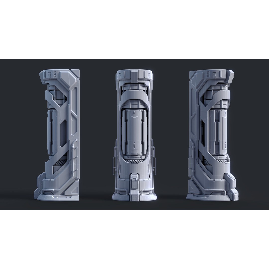 Sci-Fi Parts Kit 3D Model – Low Poly PBR Asset, FBX & OBJ Formats - View 31