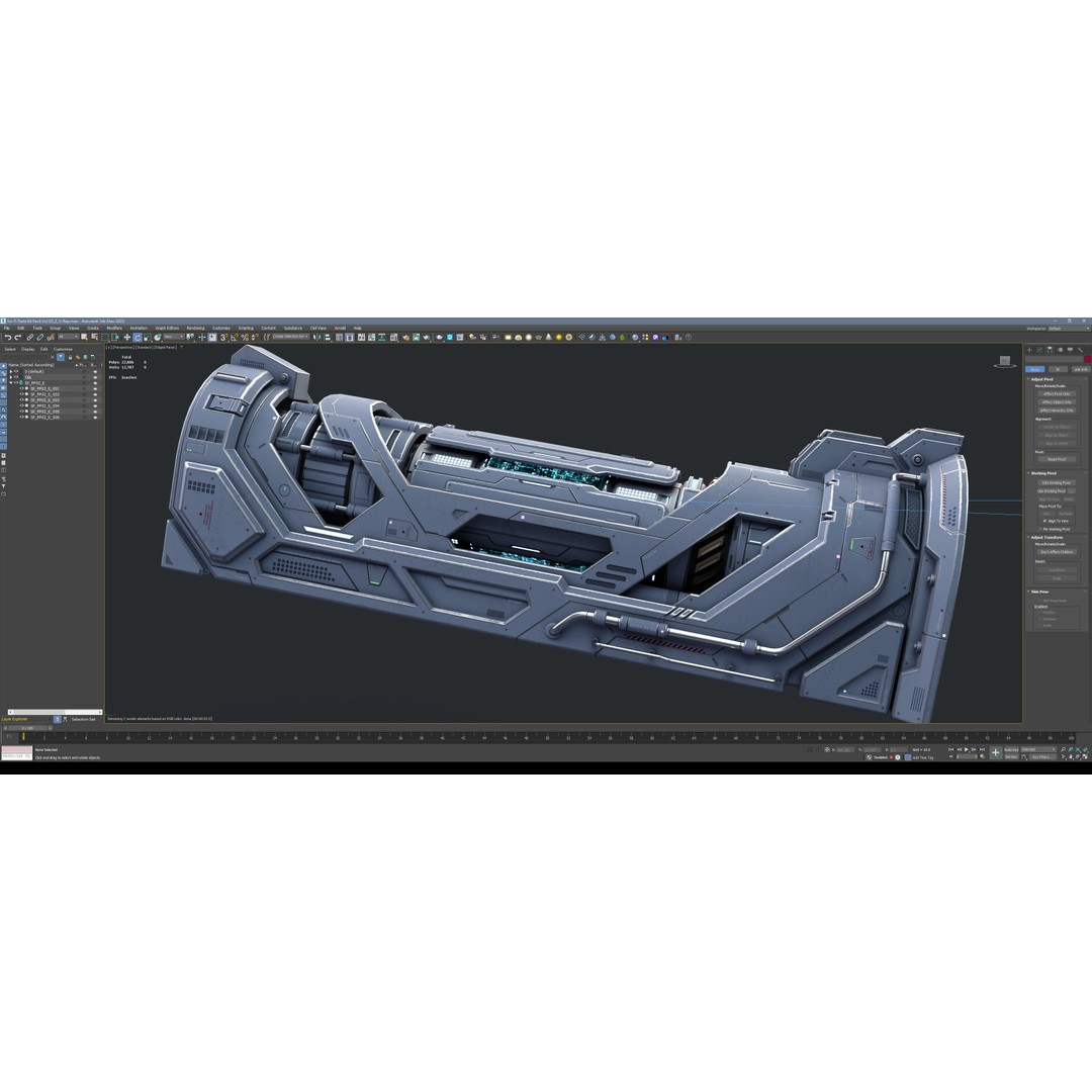 Sci-Fi Parts Kit 3D Model – Low Poly PBR Asset, FBX & OBJ Formats - View 32