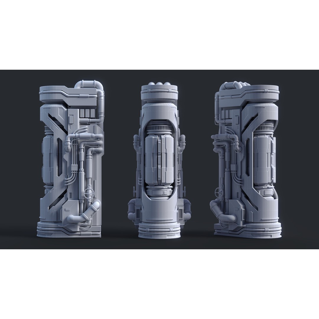 Sci-Fi Parts Kit 3D Model – Low Poly PBR Asset, FBX & OBJ Formats - View 37