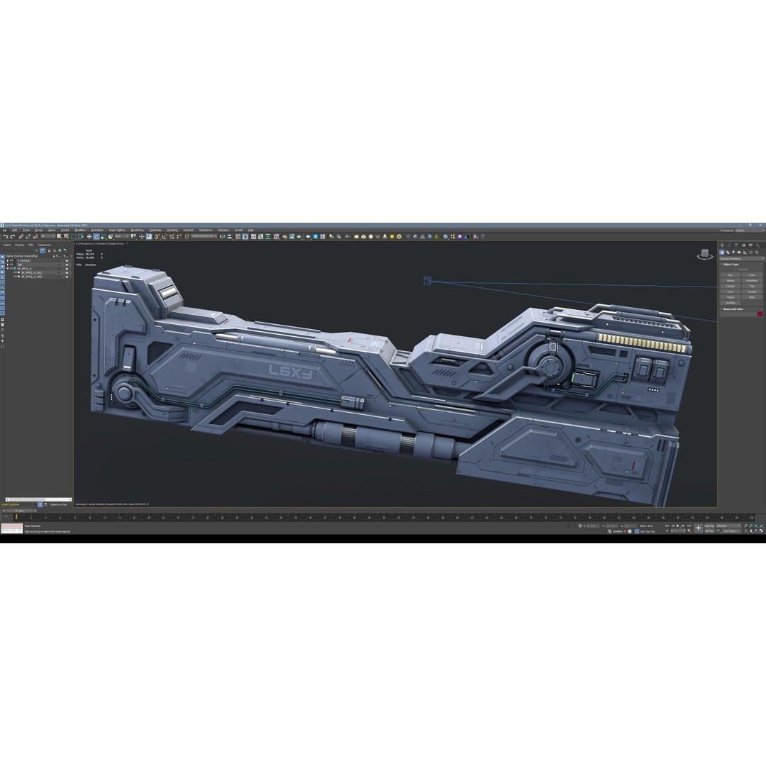 Sci-Fi Parts Kit 3D Model – Low Poly PBR Asset, FBX & OBJ Formats - View 8