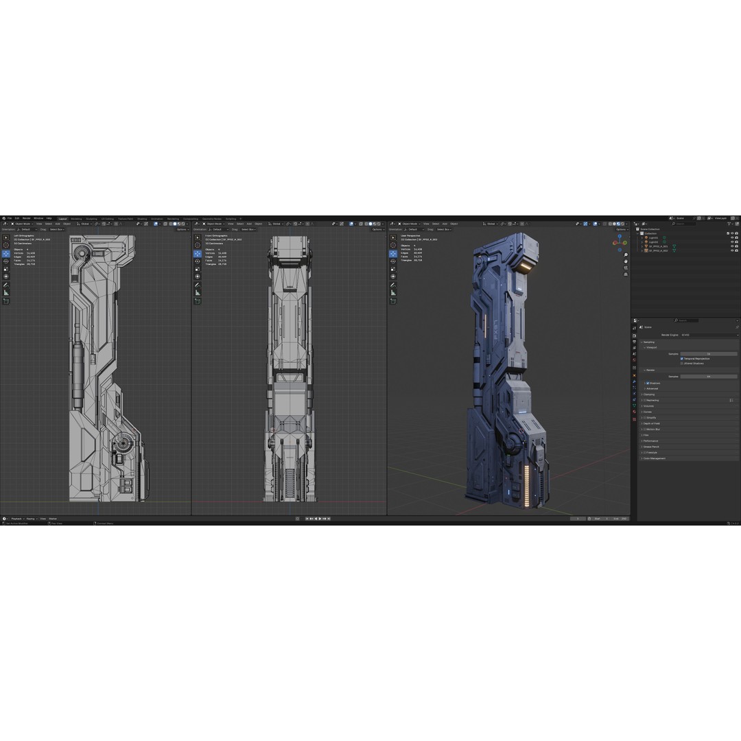 Sci-Fi Parts Kit 3D Model – Low Poly PBR Asset, FBX & OBJ Formats - View 9