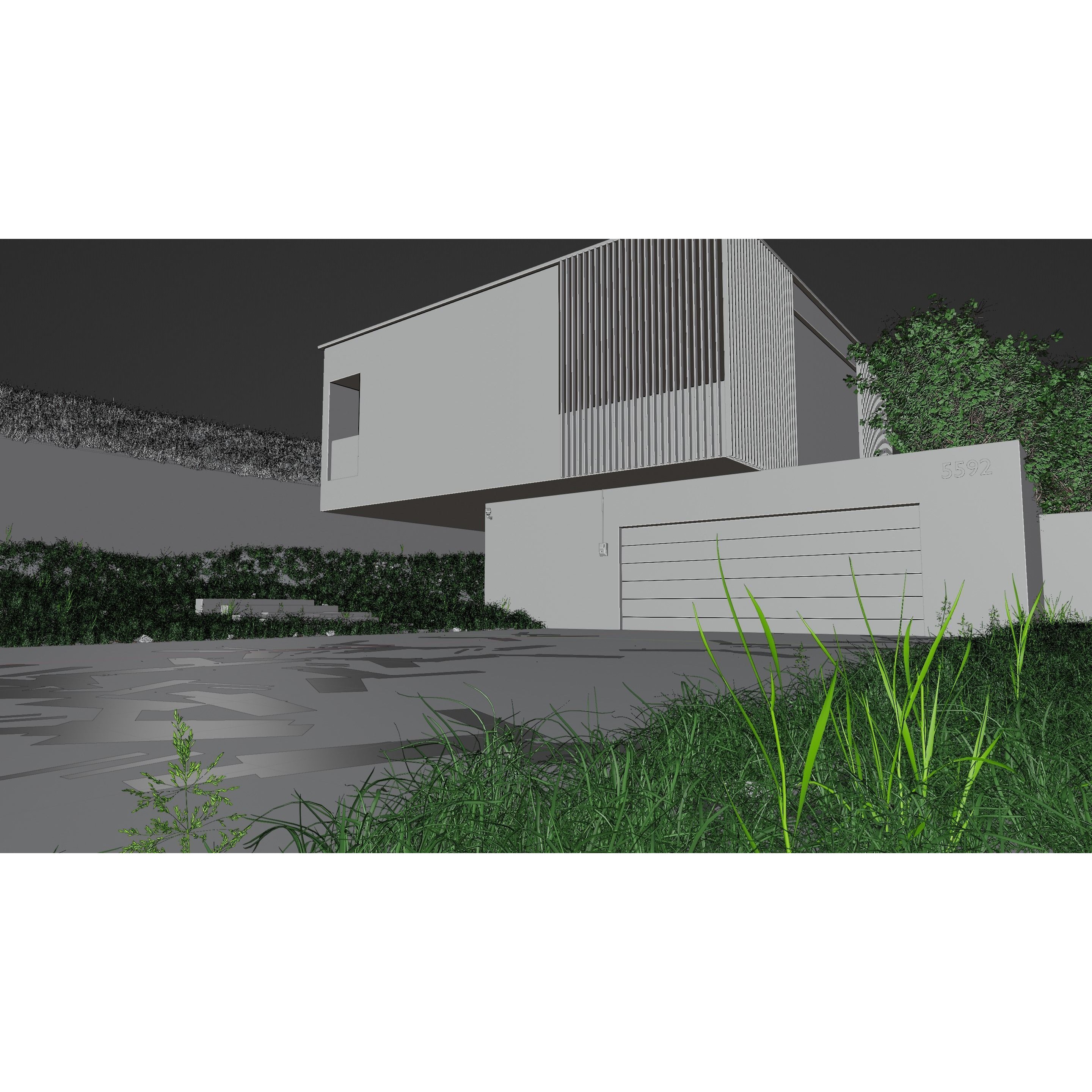 Automotive Hill Villa Scene - Game-Ready 3D Model