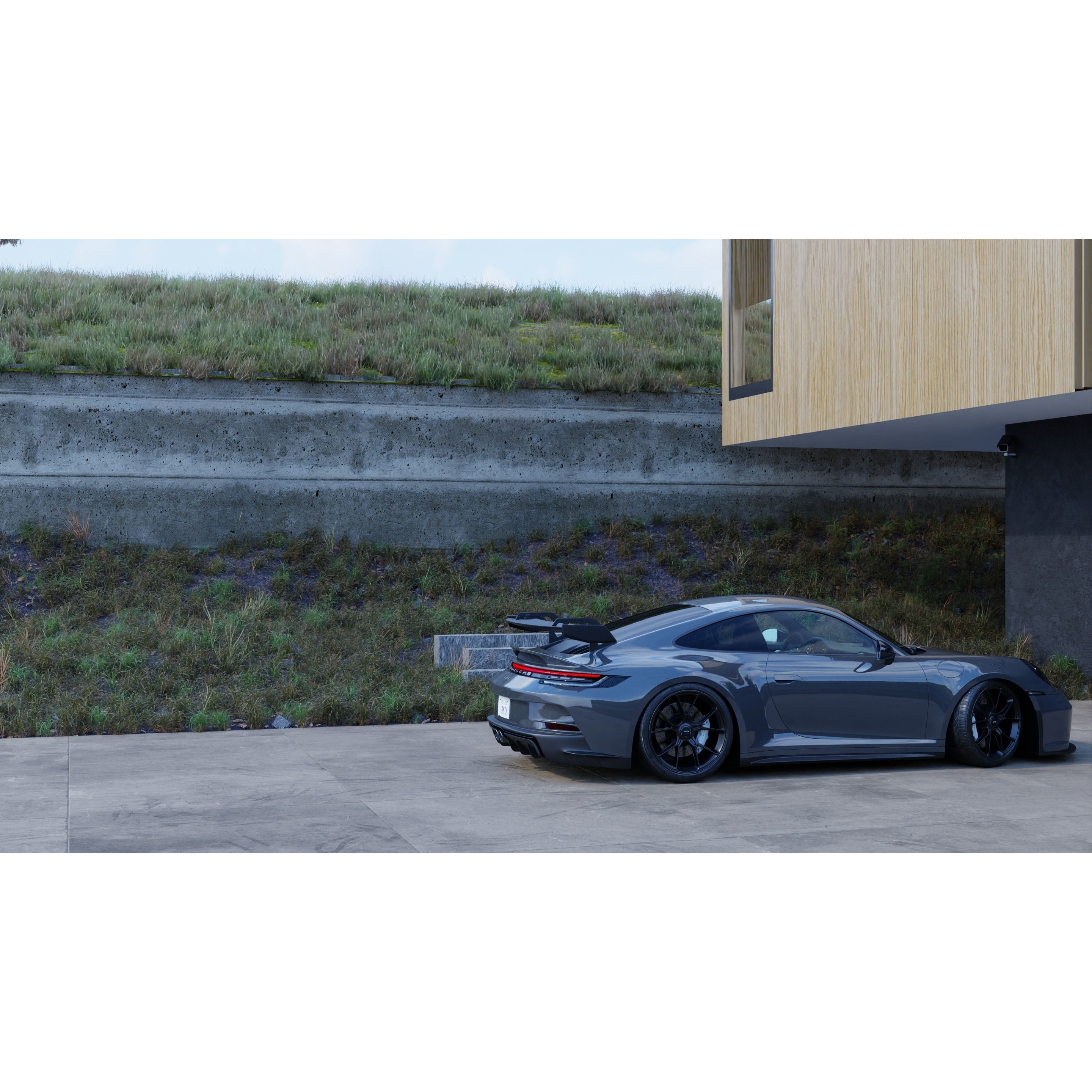 Automotive Hill Villa Scene - Game-Ready 3D Model - View 10