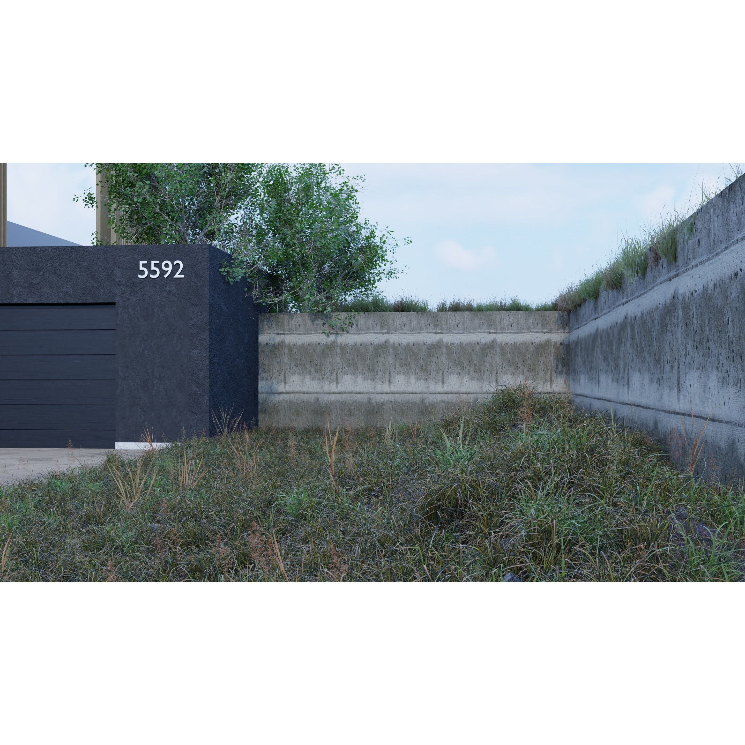 Automotive Hill Villa Scene - Game-Ready 3D Model - View 11