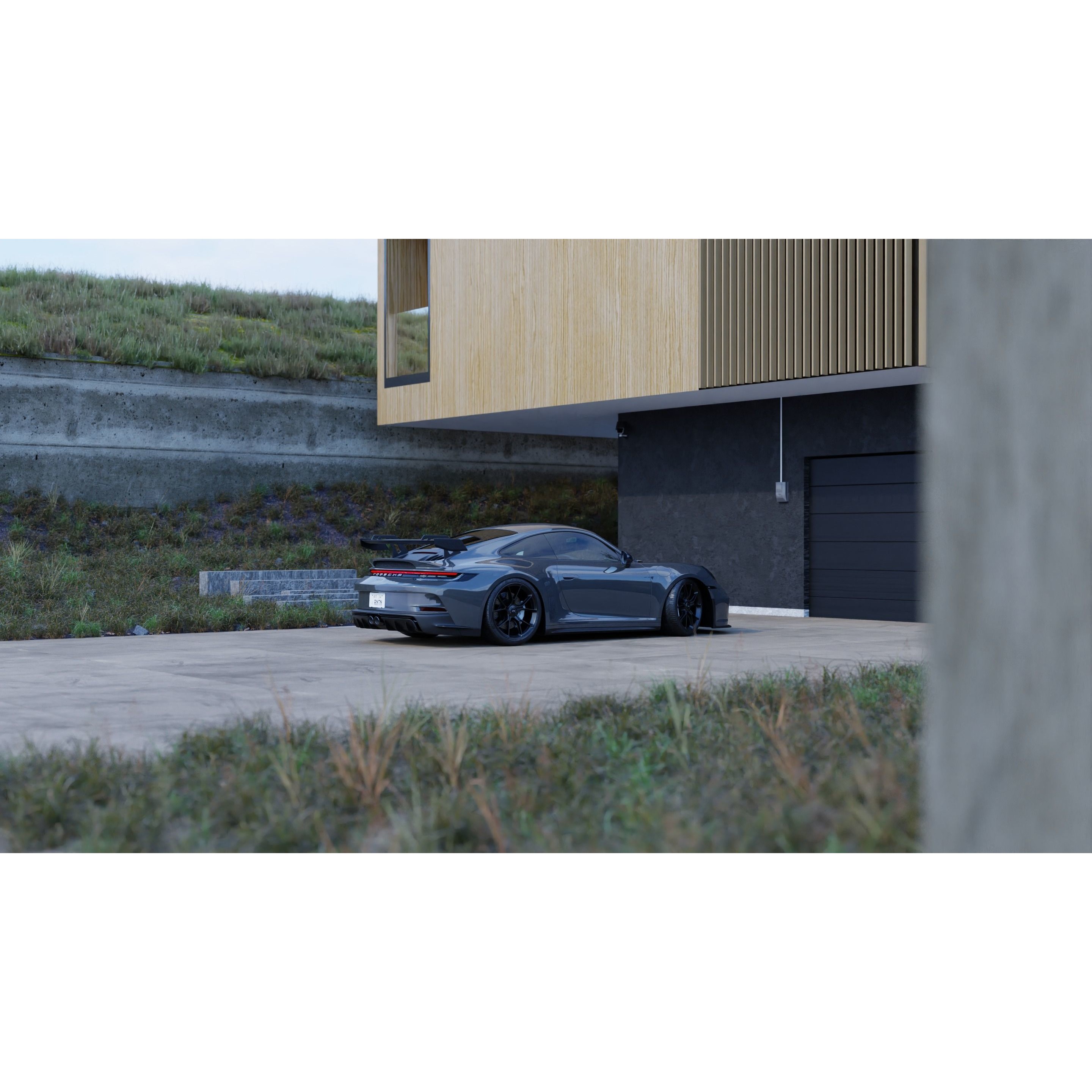 Automotive Hill Villa Scene - Game-Ready 3D Model - View 12