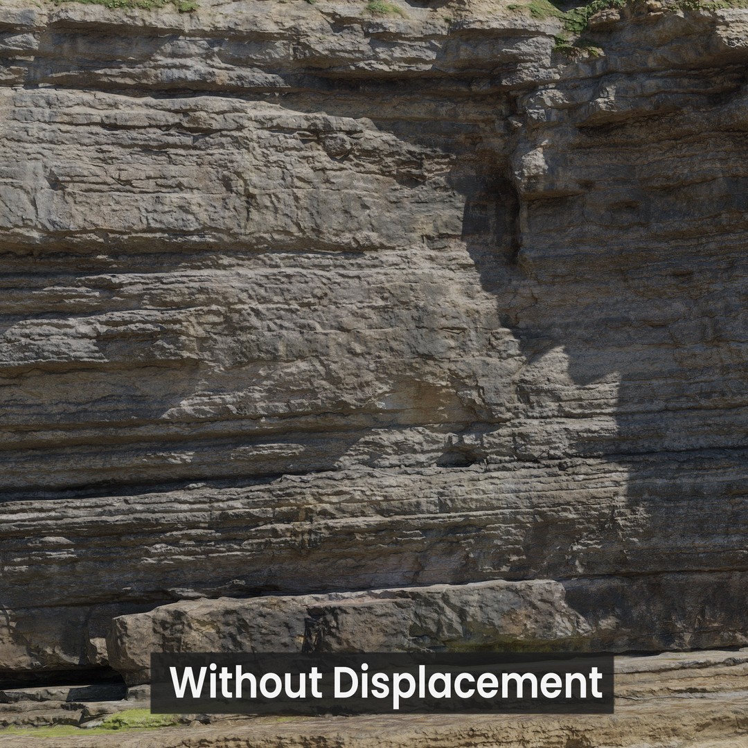 Large Coast Cliff 3D Model – Low Poly PBR Scan, FBX & OBJ Formats - View 17