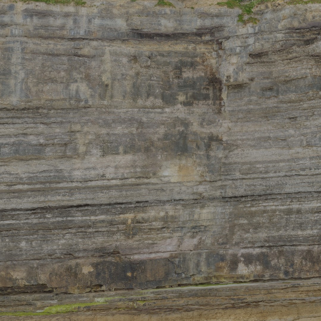 Large Coast Cliff 3D Model – Low Poly PBR Scan, FBX & OBJ Formats - View 18