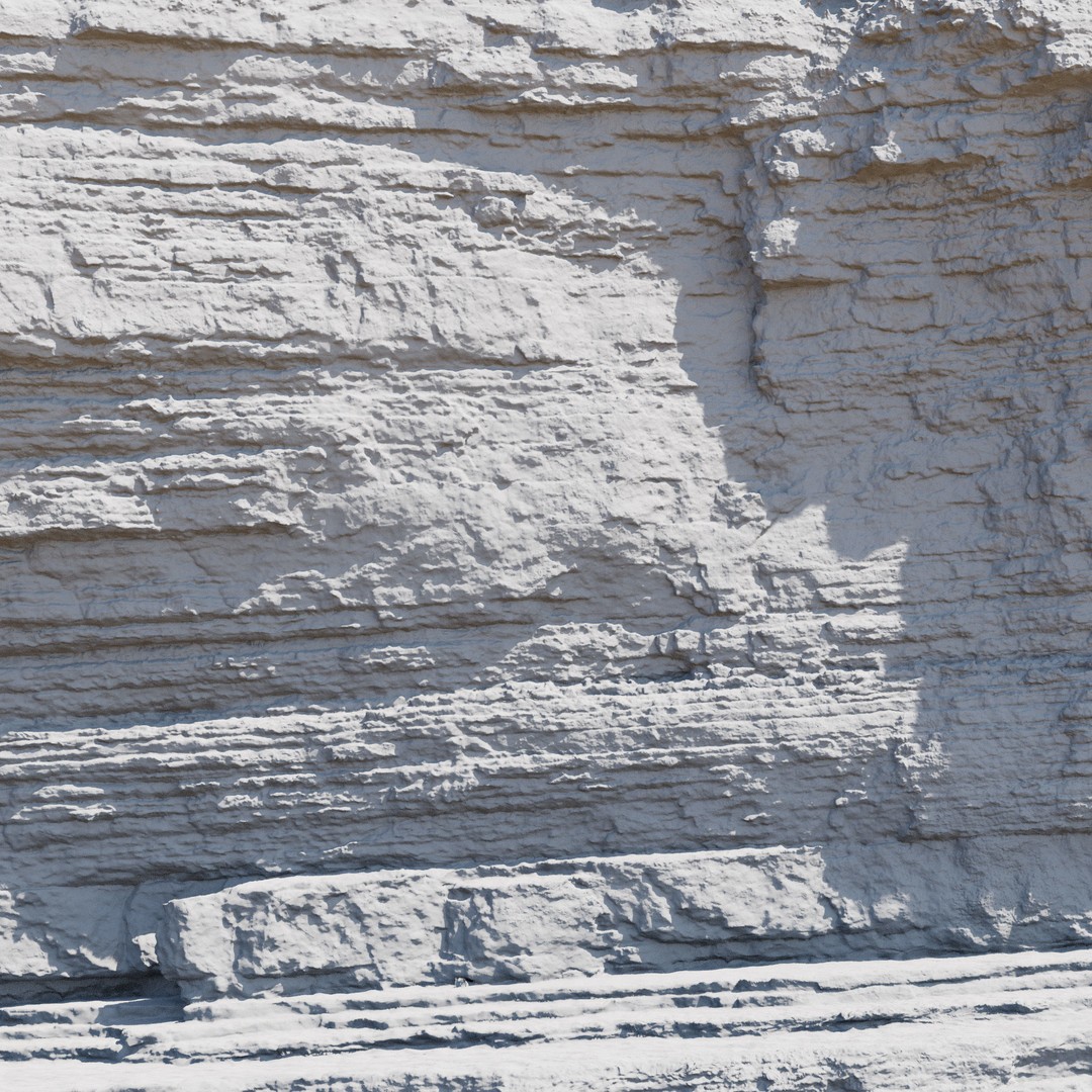 Large Coast Cliff 3D Model – Low Poly PBR Scan, FBX & OBJ Formats - View 19