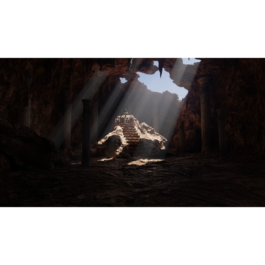 Forgotten Sword Scene 3D Model – High Poly Cave Environment, Blender, FBX, OBJ - View 7