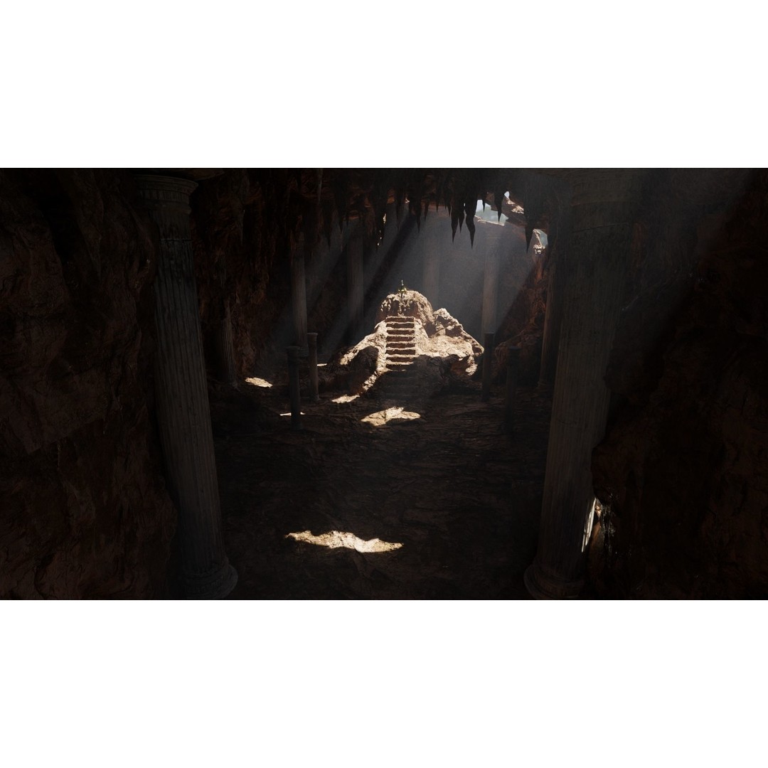 Forgotten Sword Scene 3D Model – High Poly Cave Environment, Blender, FBX, OBJ - View 8