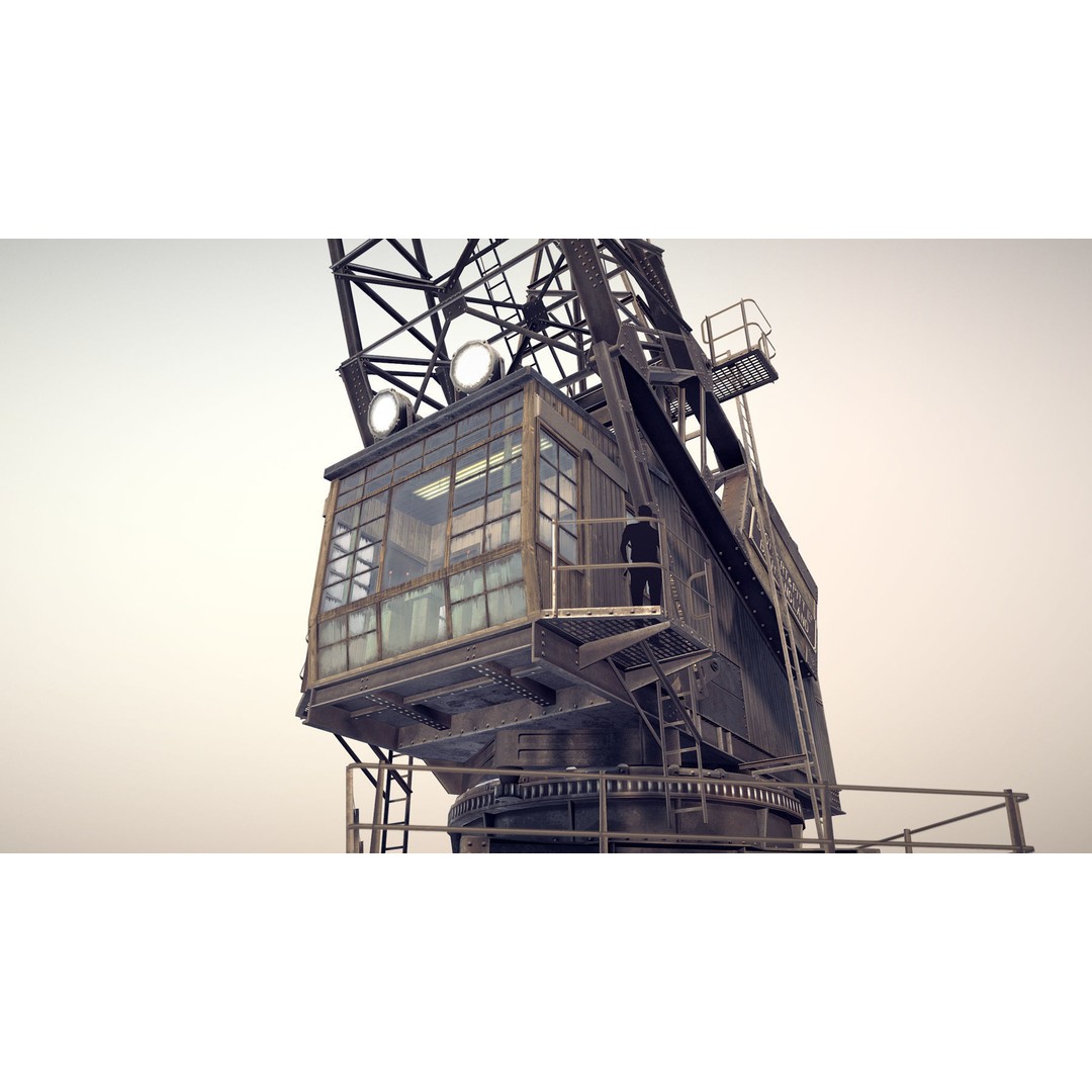 Crane STOTHERT-PITT 3D Model – Low Poly Rigged Asset for Unity, Unreal - View 10