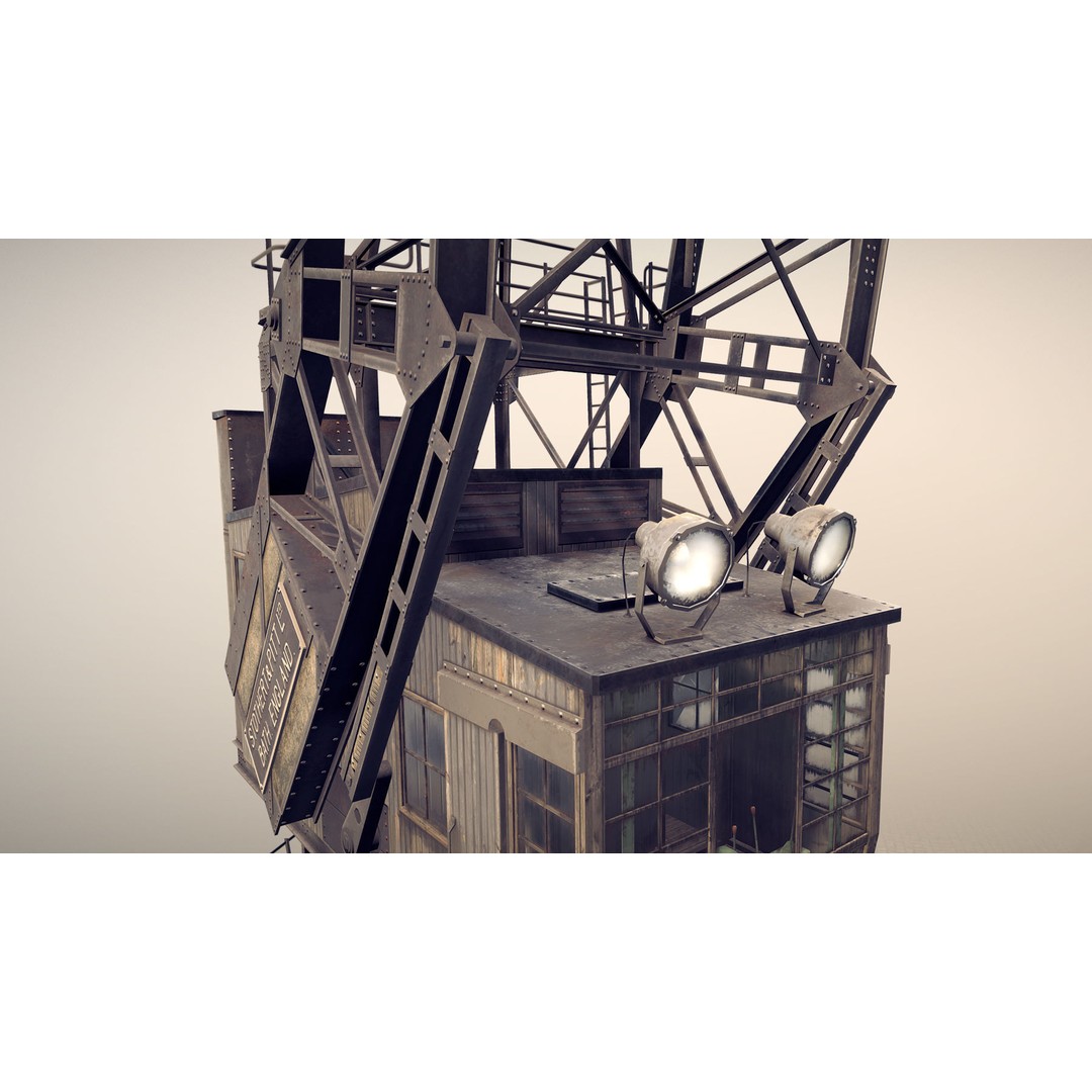 Crane STOTHERT-PITT 3D Model – Low Poly Rigged Asset for Unity, Unreal - View 11