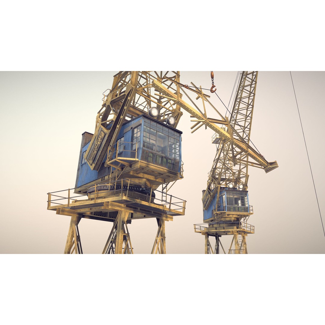 Crane STOTHERT-PITT 3D Model – Low Poly Rigged Asset for Unity, Unreal - View 12