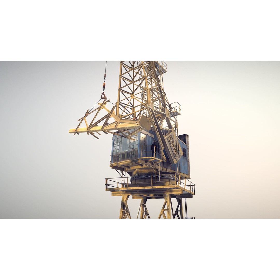 Crane STOTHERT-PITT 3D Model – Low Poly Rigged Asset for Unity, Unreal - View 13