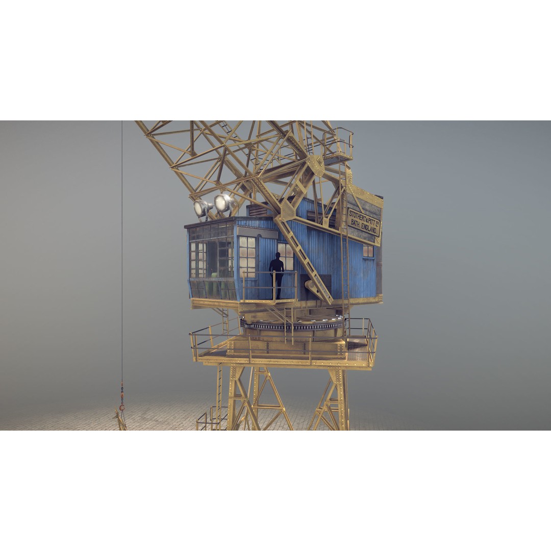 Crane STOTHERT-PITT 3D Model – Low Poly Rigged Asset for Unity, Unreal - View 14