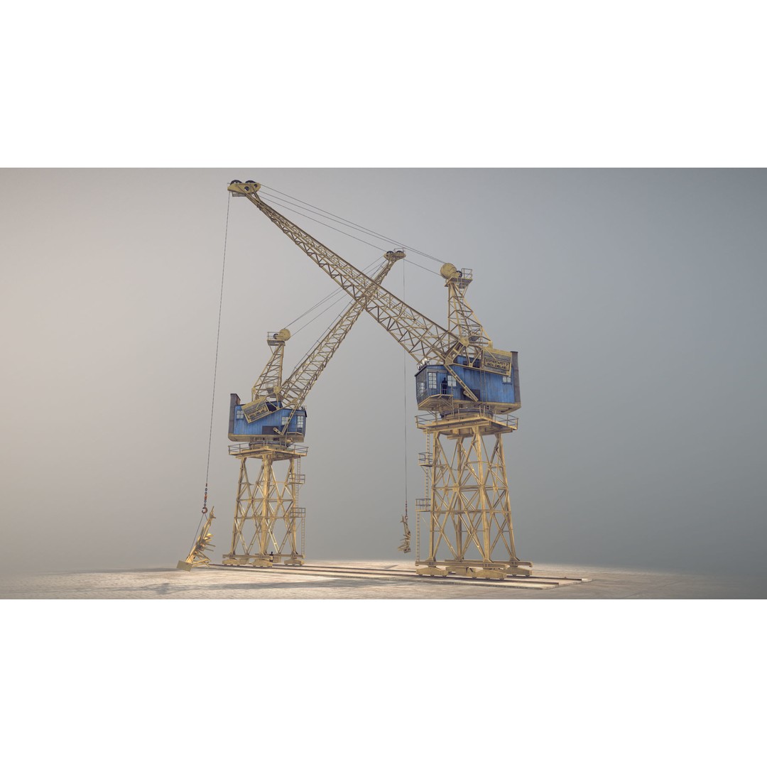 Crane STOTHERT-PITT 3D Model – Low Poly Rigged Asset for Unity, Unreal - View 15