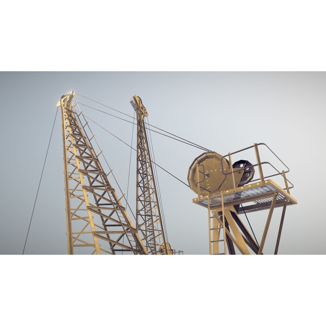 Crane STOTHERT-PITT 3D Model – Low Poly Rigged Asset for Unity, Unreal - View 19