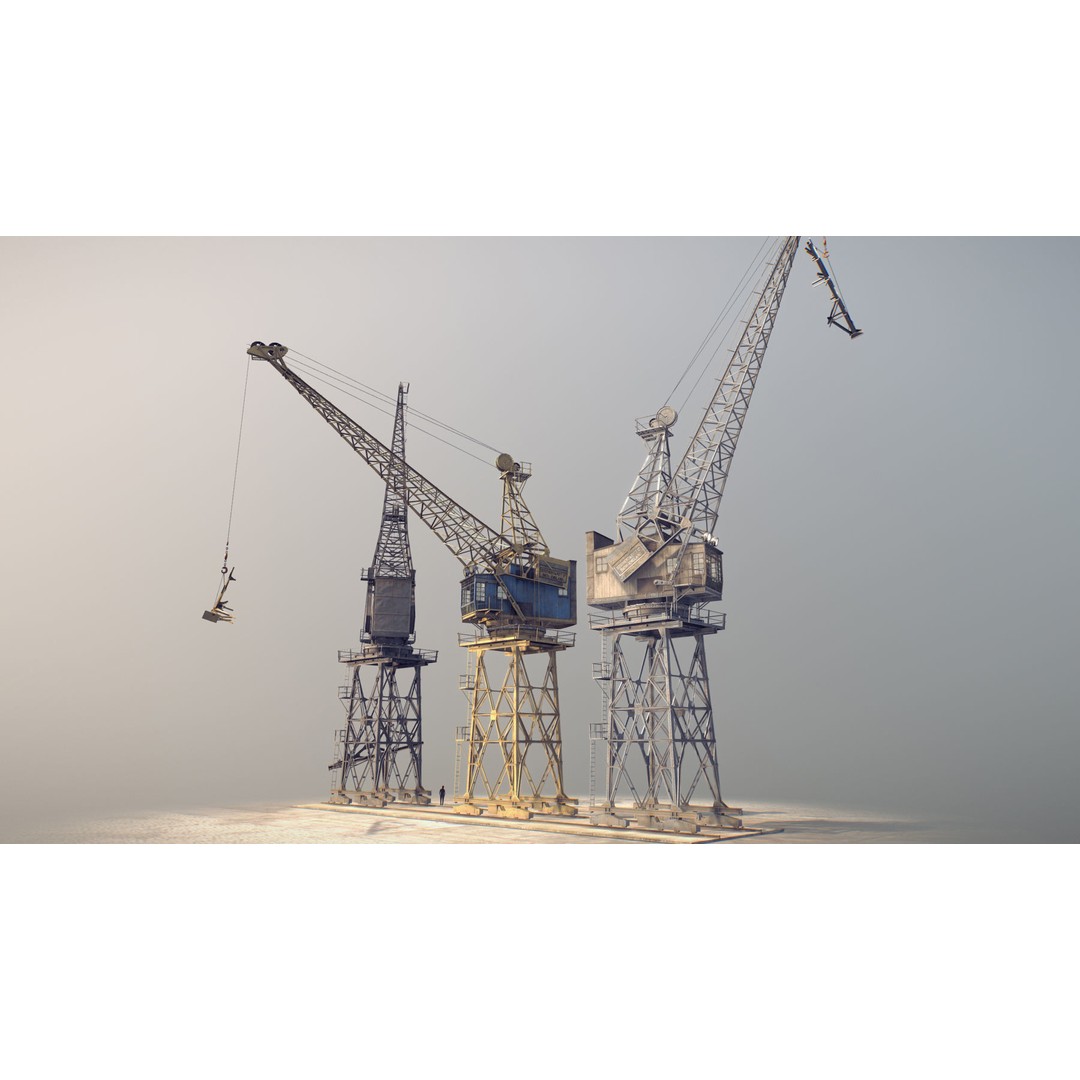 Crane STOTHERT-PITT 3D Model – Low Poly Rigged Asset for Unity, Unreal - View 3