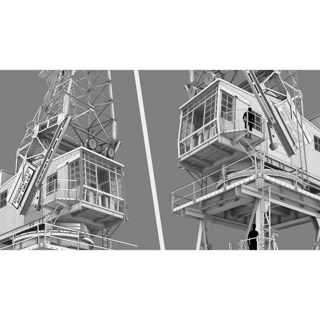 Crane STOTHERT-PITT 3D Model – Low Poly Rigged Asset for Unity, Unreal - View 33