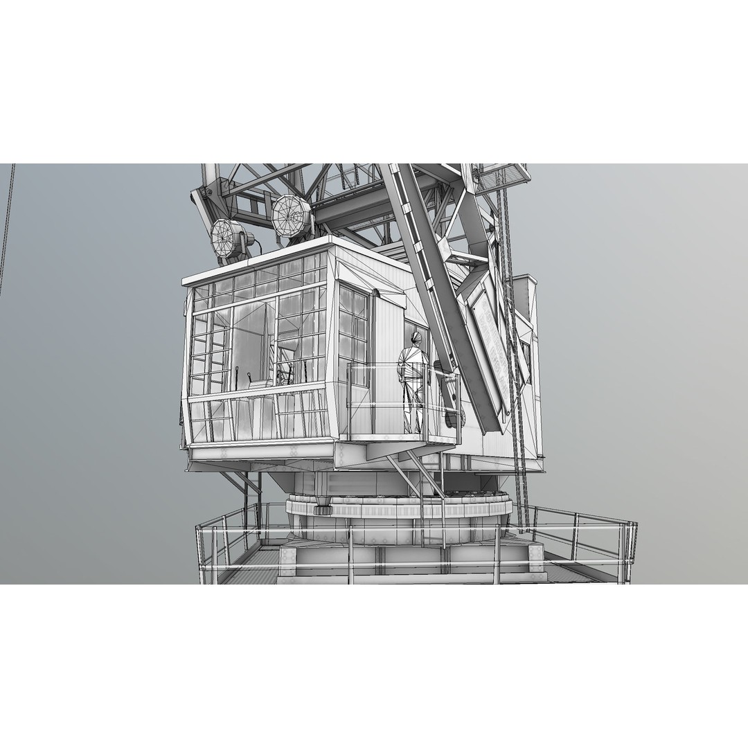 Crane STOTHERT-PITT 3D Model – Low Poly Rigged Asset for Unity, Unreal - View 36