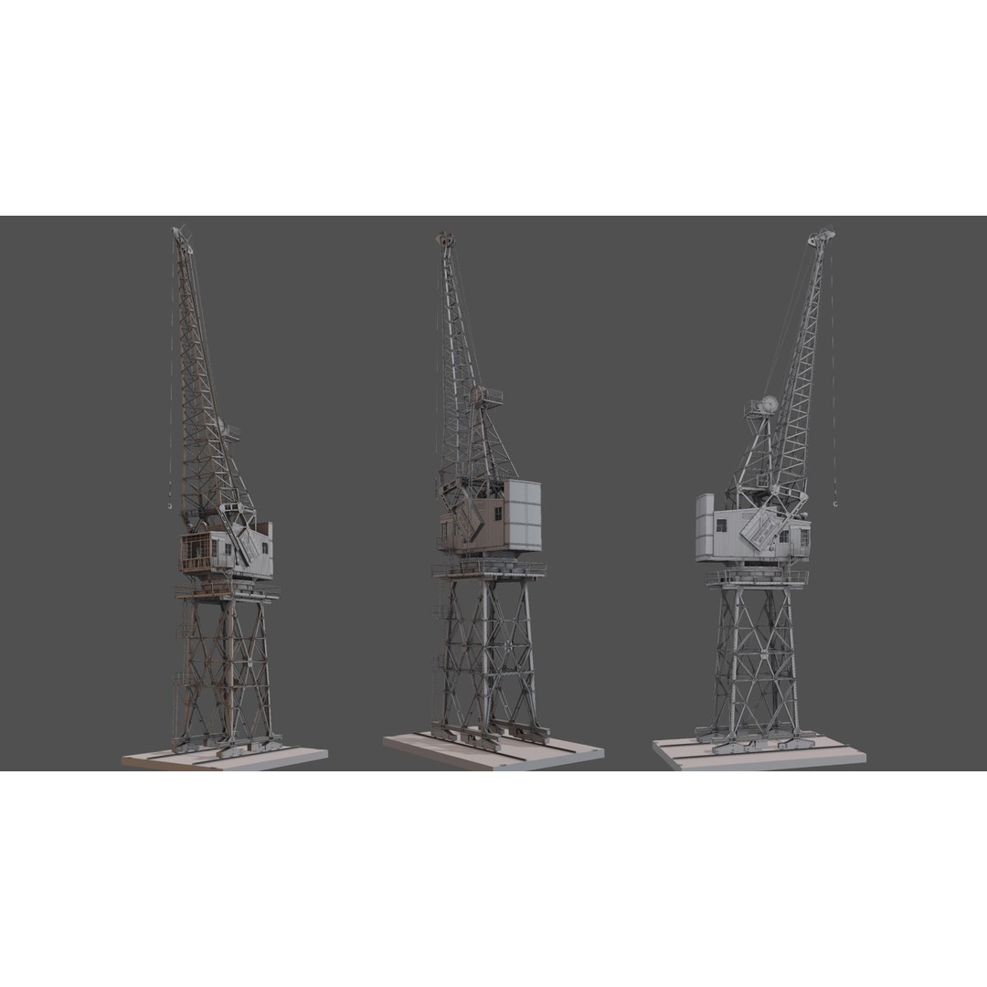 Crane STOTHERT-PITT 3D Model – Low Poly Rigged Asset for Unity, Unreal - View 38