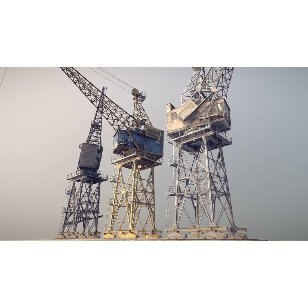 Crane STOTHERT-PITT 3D Model – Low Poly Rigged Asset for Unity, Unreal - View 4