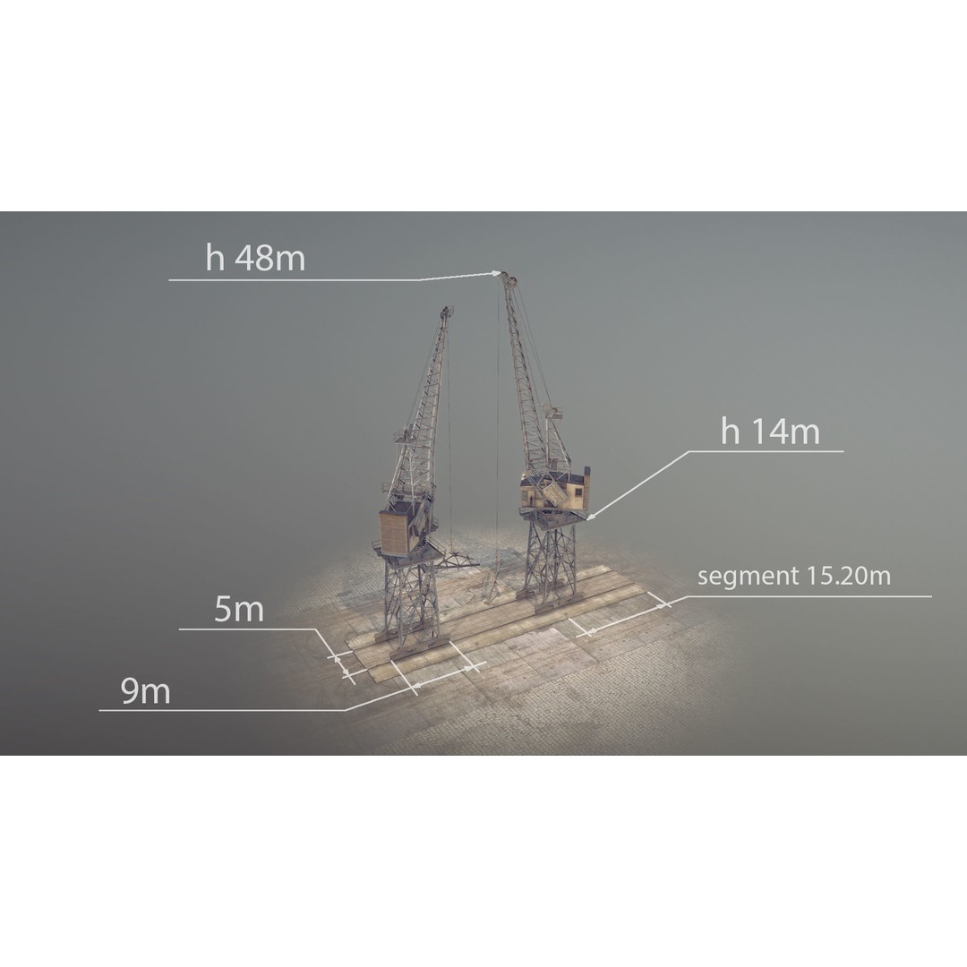 Crane STOTHERT-PITT 3D Model – Low Poly Rigged Asset for Unity, Unreal - View 5