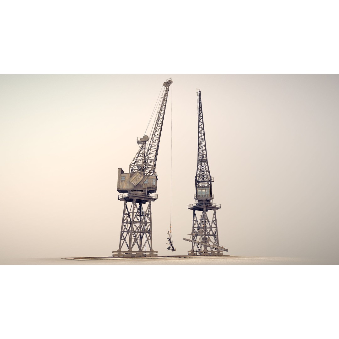 Crane STOTHERT-PITT 3D Model – Low Poly Rigged Asset for Unity, Unreal - View 8