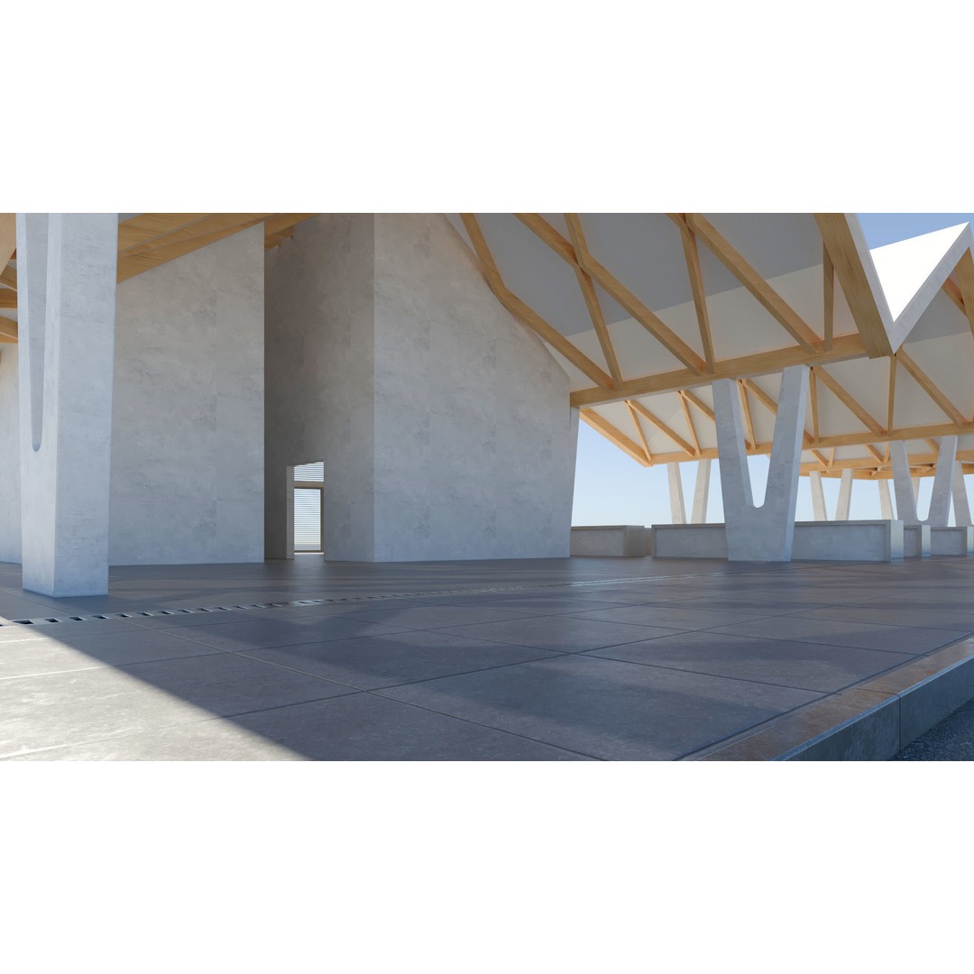 Open Public Marketplace 3D Model – Low Poly PBR Game Asset, Redshift - View 11