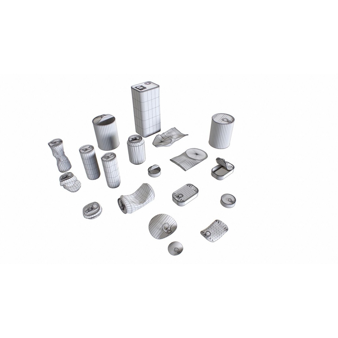 Cans and Drinks Junk Props 3D Model – Low Poly PBR Asset for Games