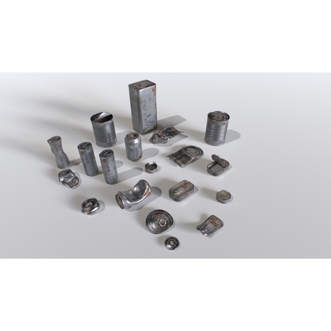 Cans and Drinks Junk Props 3D Model – Low Poly PBR Asset for Games - View 12