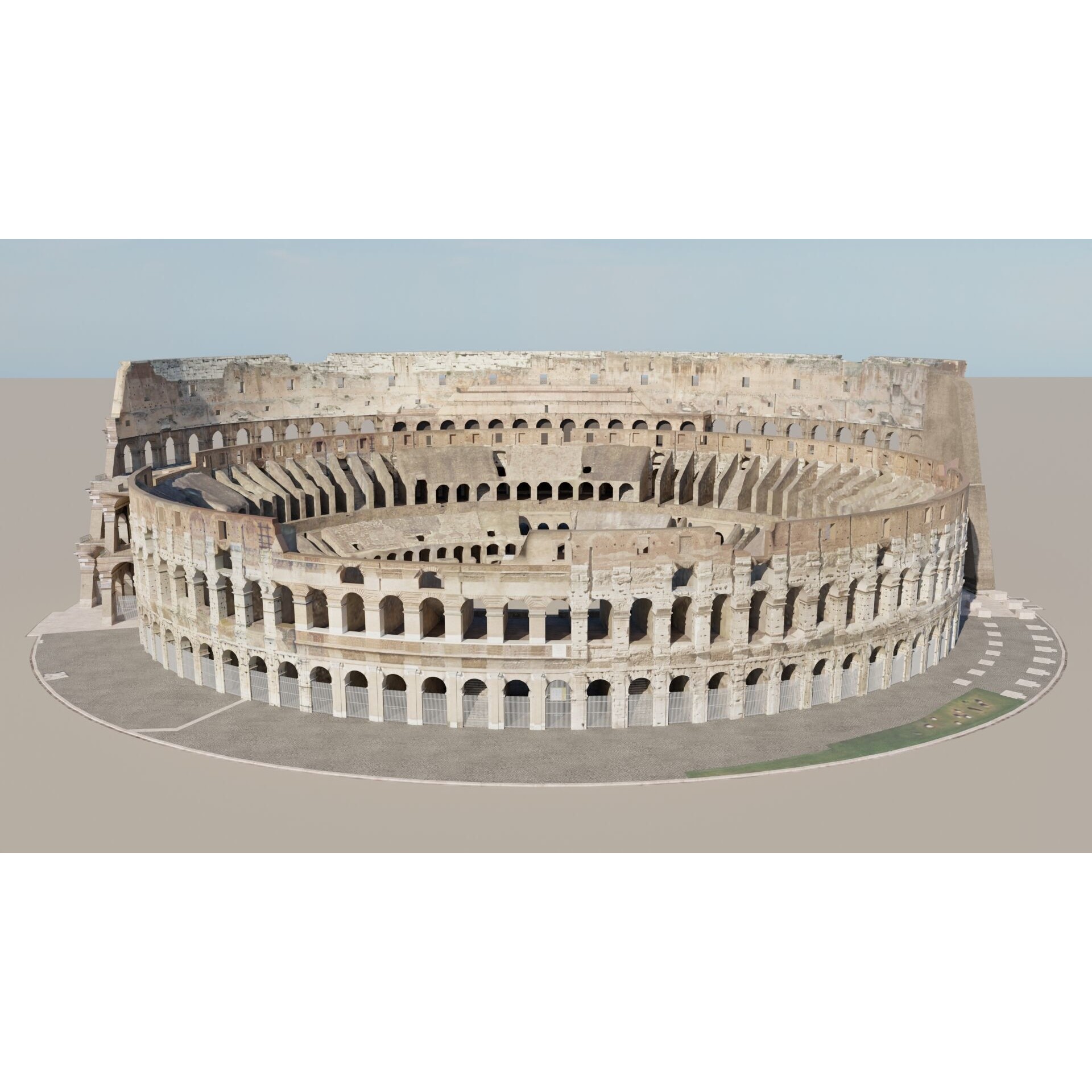 Roman Colosseum Ruins - Ultra High Detail 3D Model - View 4