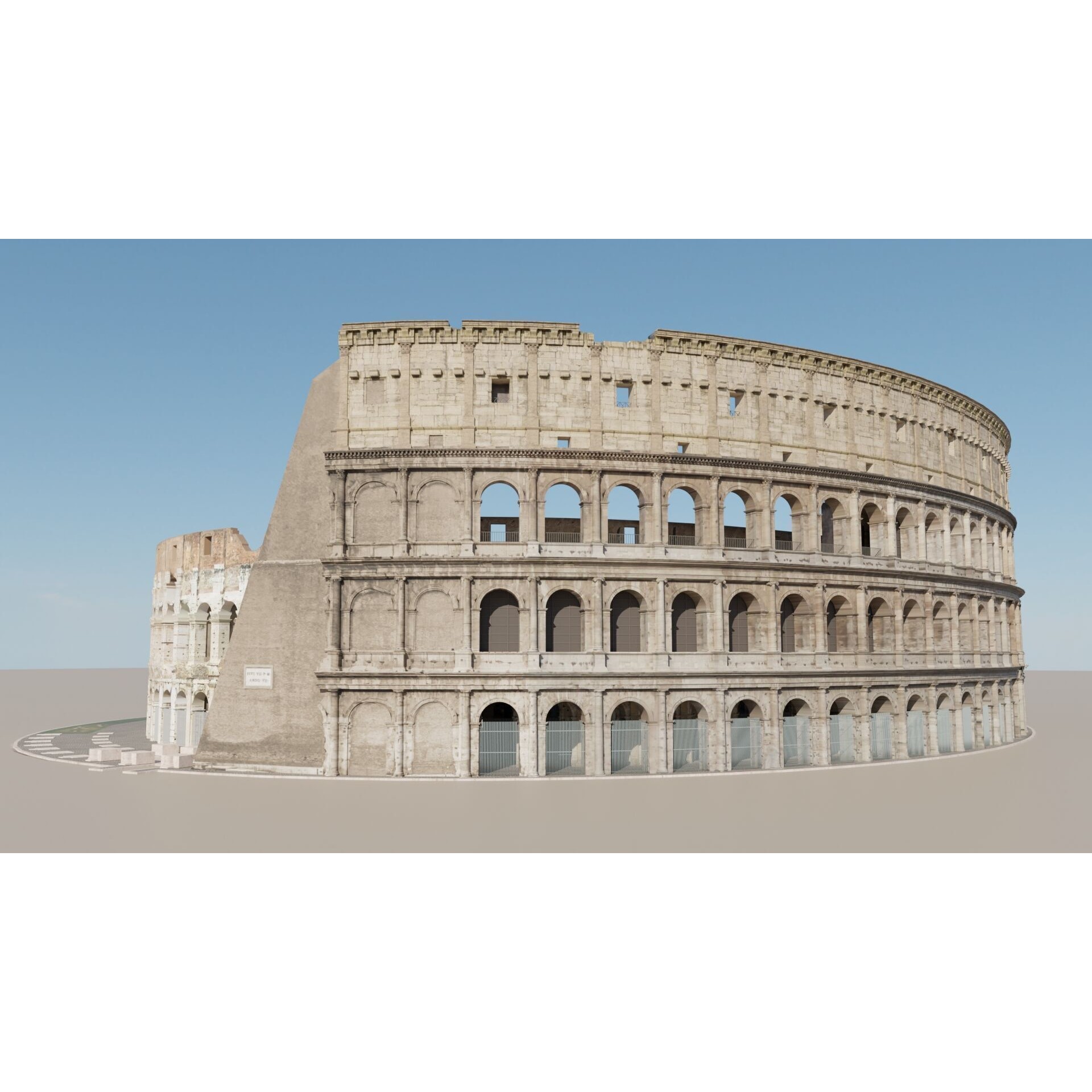 Roman Colosseum Ruins - Ultra High Detail 3D Model - View 6