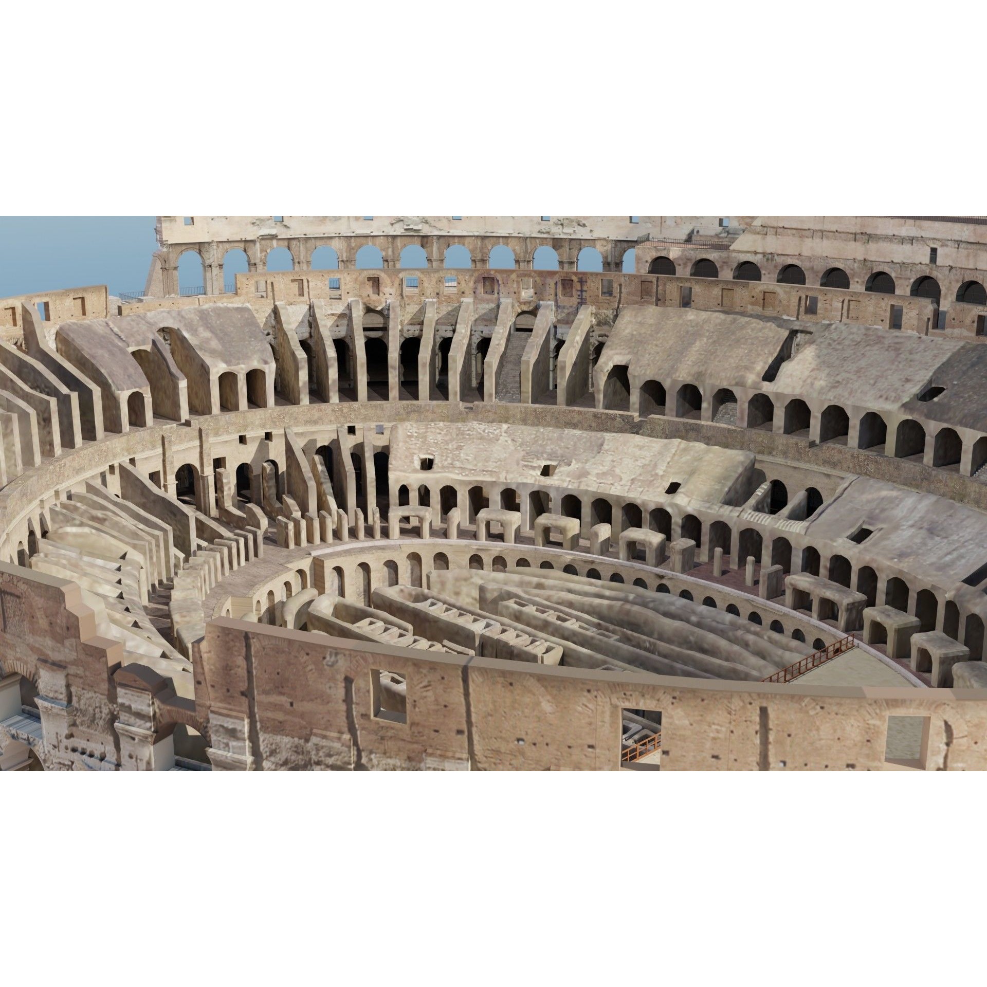 Roman Colosseum Ruins - Ultra High Detail 3D Model - View 9