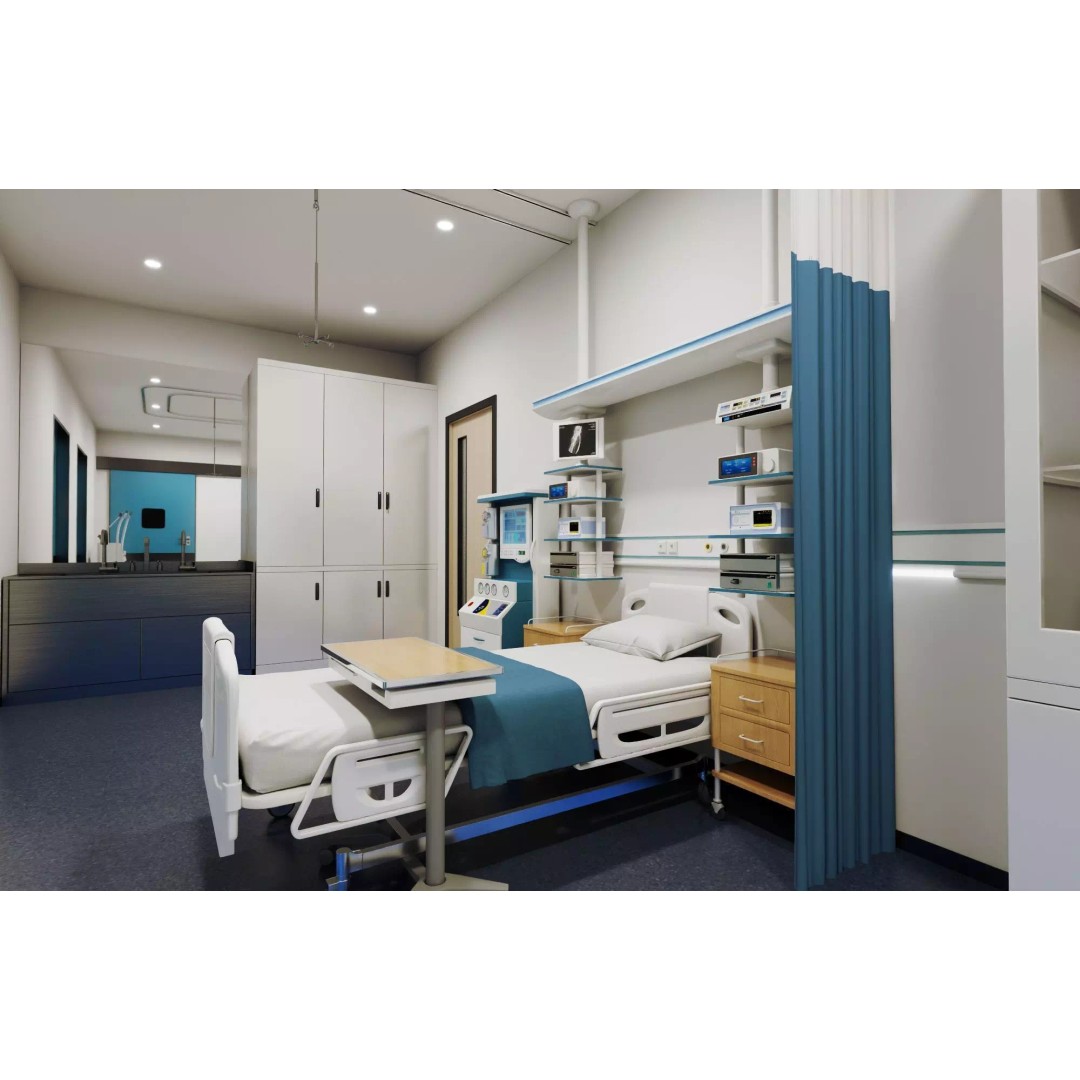 ICU Hospital Room 3D Model – Low Poly Rigged Asset, FBX, Blender - View 6