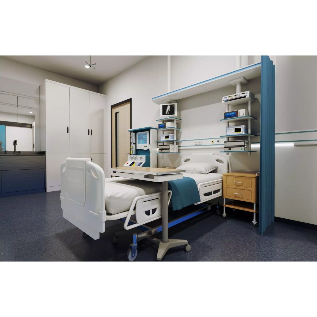 ICU Hospital Room 3D Model – Low Poly Rigged Asset, FBX, Blender - View 7