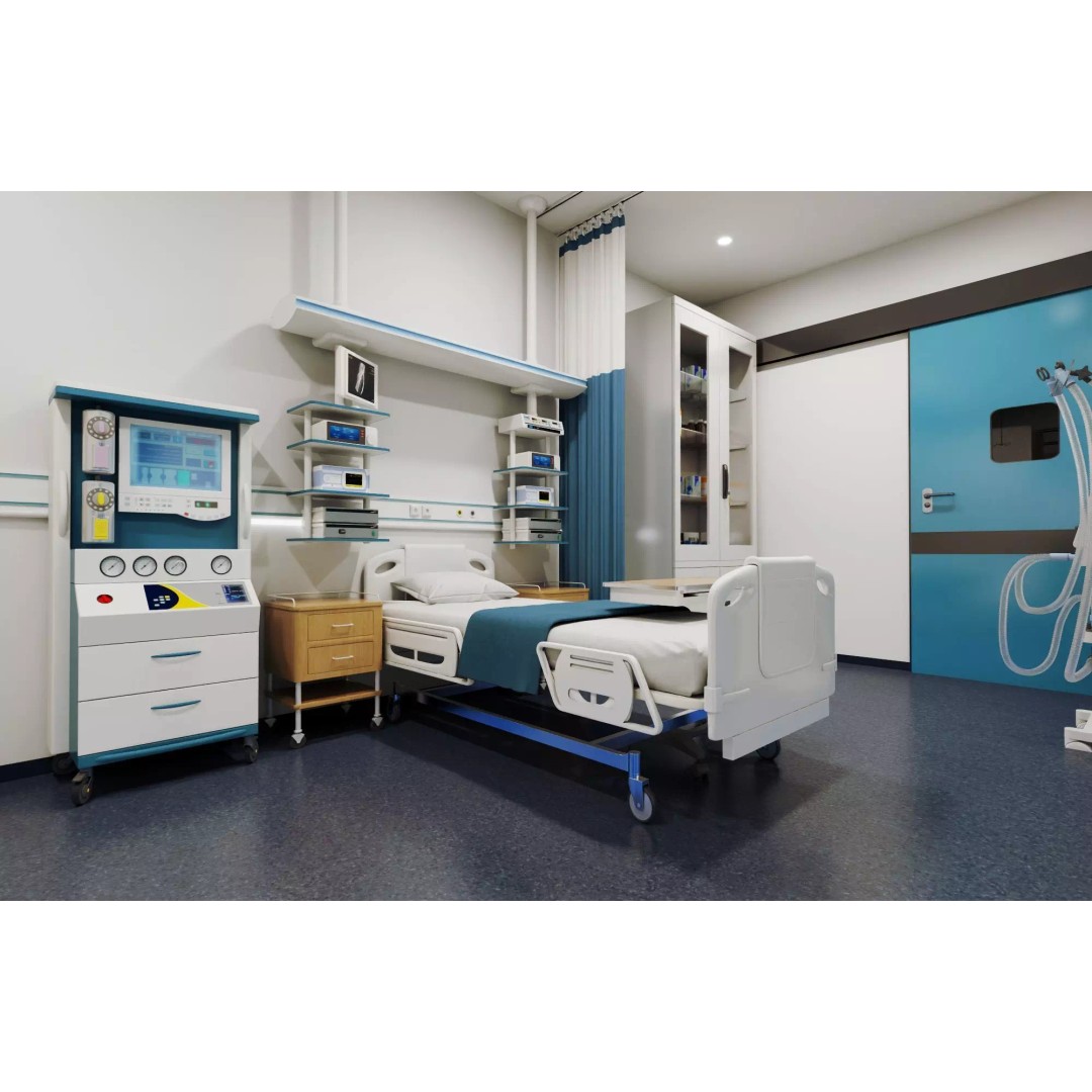 ICU Hospital Room 3D Model – Low Poly Rigged Asset, FBX, Blender - View 8