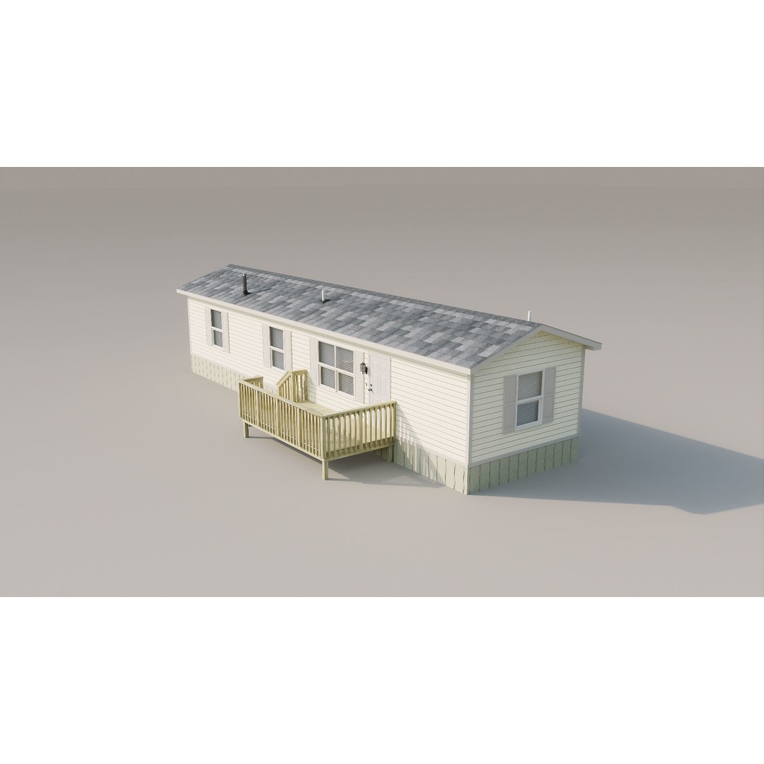 Trailer Houses 3D Model – Low Poly Mobile Home Asset, FBX & Blender - View 11