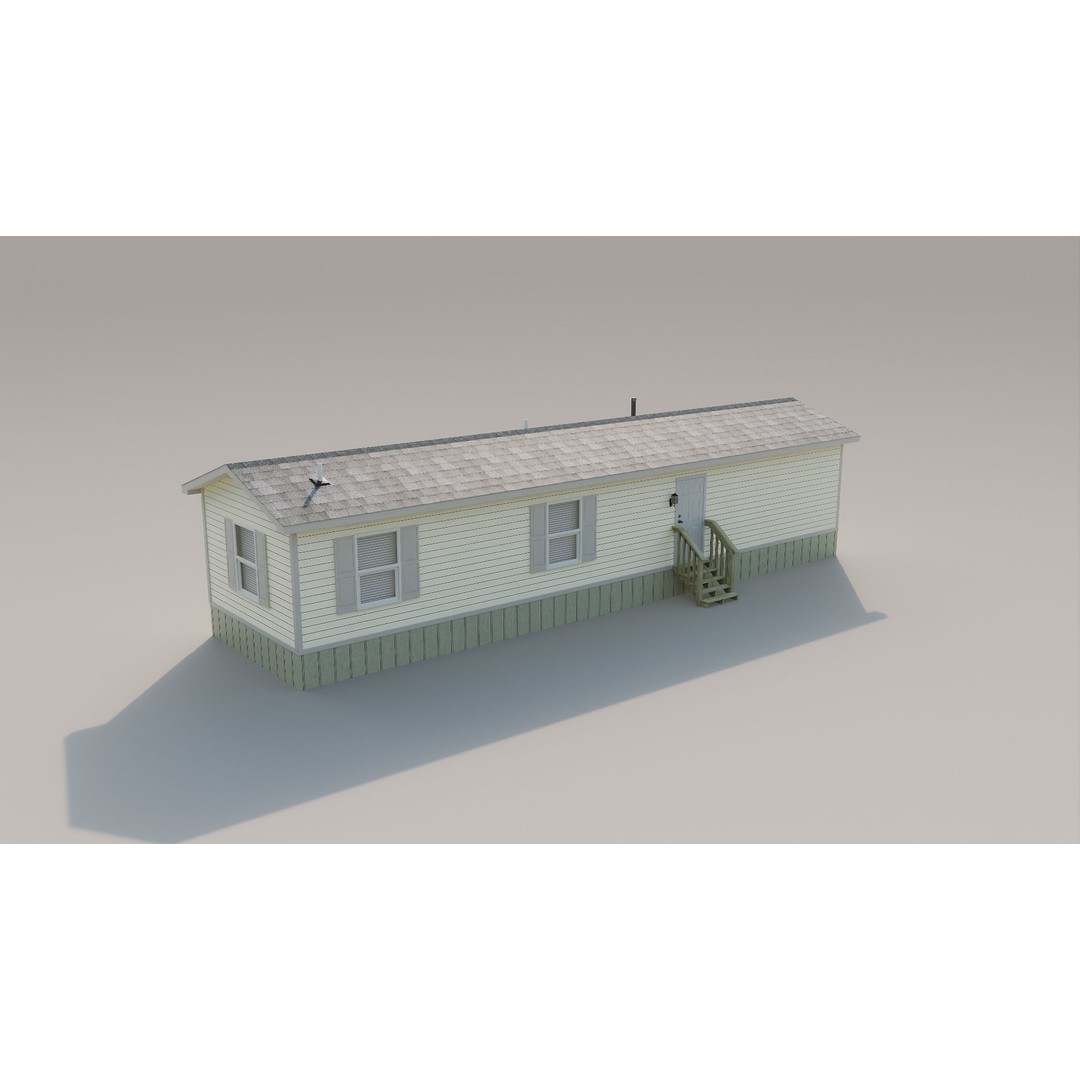 Trailer Houses 3D Model – Low Poly Mobile Home Asset, FBX & Blender - View 12