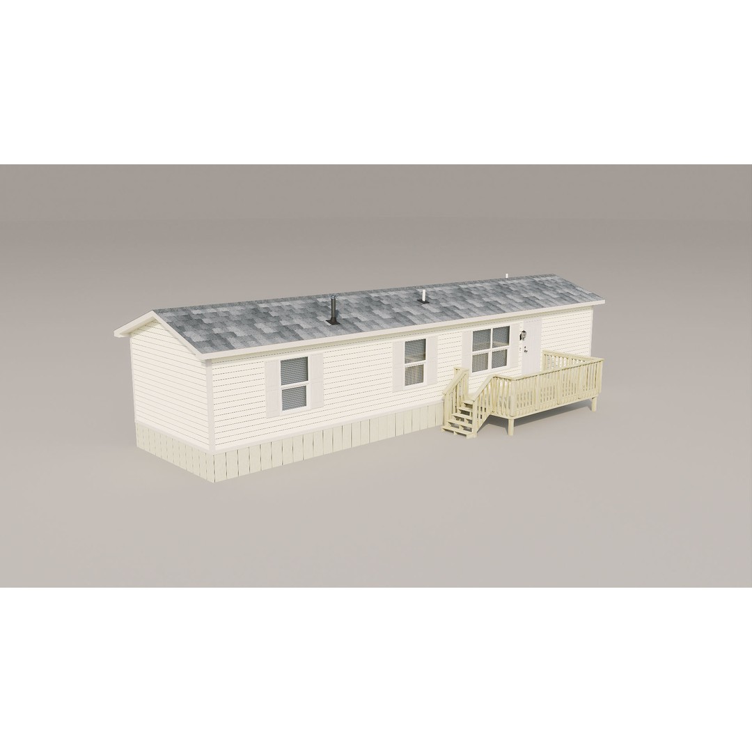 Trailer Houses 3D Model – Low Poly Mobile Home Asset, FBX & Blender - View 13