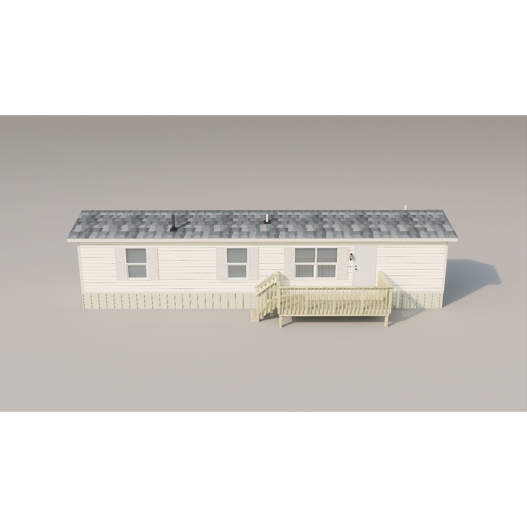 Trailer Houses 3D Model – Low Poly Mobile Home Asset, FBX & Blender - View 14