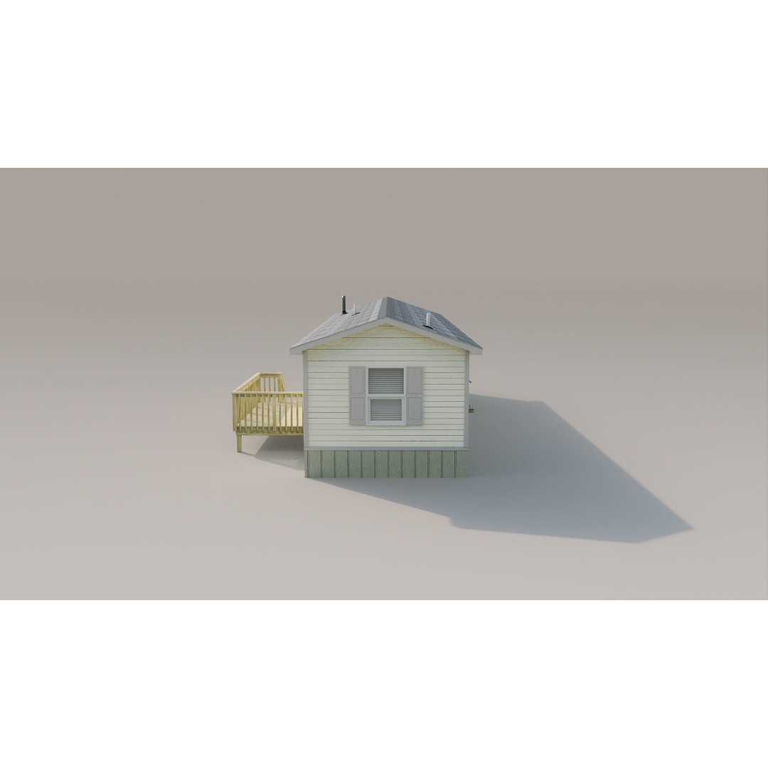 Trailer Houses 3D Model – Low Poly Mobile Home Asset, FBX & Blender - View 16