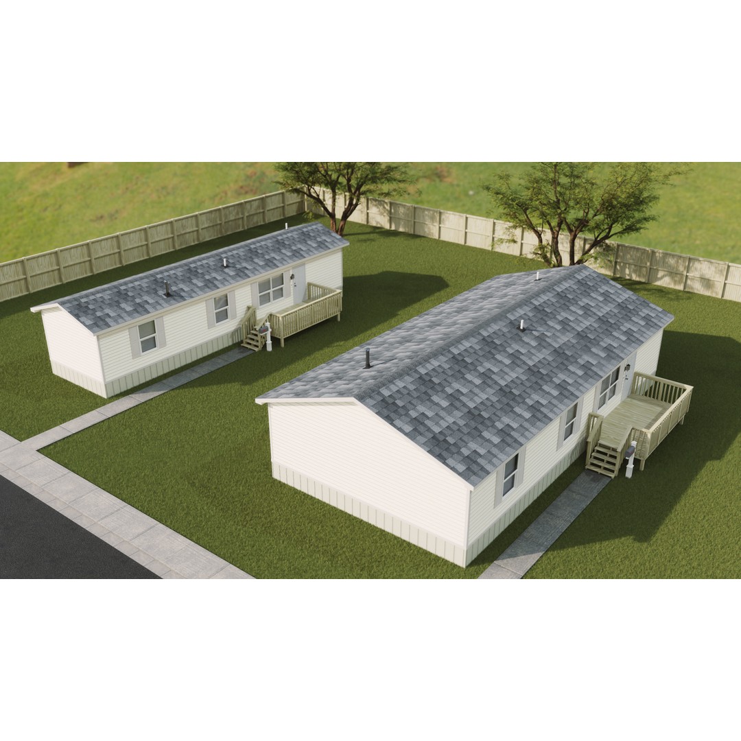 Trailer Houses 3D Model – Low Poly Mobile Home Asset, FBX & Blender - View 3