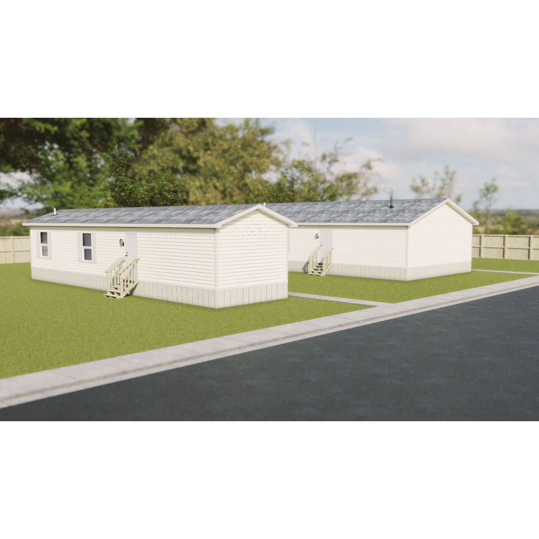 Trailer Houses 3D Model – Low Poly Mobile Home Asset, FBX & Blender - View 4