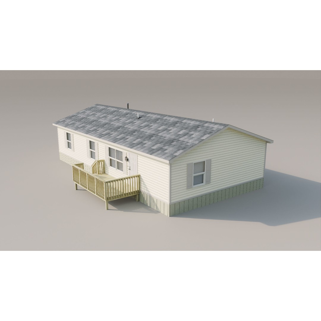 Trailer Houses 3D Model – Low Poly Mobile Home Asset, FBX & Blender - View 5