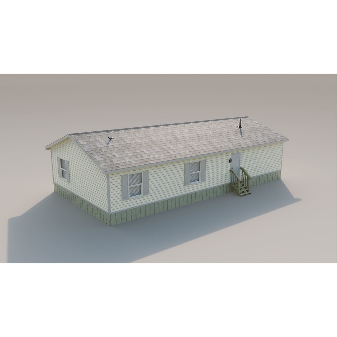 Trailer Houses 3D Model – Low Poly Mobile Home Asset, FBX & Blender - View 6